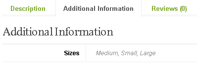 attributes single product page