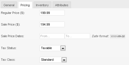 pricing tab