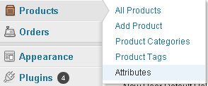 product attributes nav