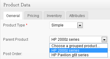 parent product field